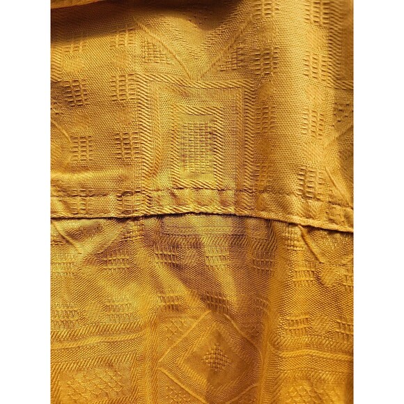 Territory Ahead Chambray Shirt Large Yellow Short Sleeve Button Stripe Vacation - Picture 3 of 7